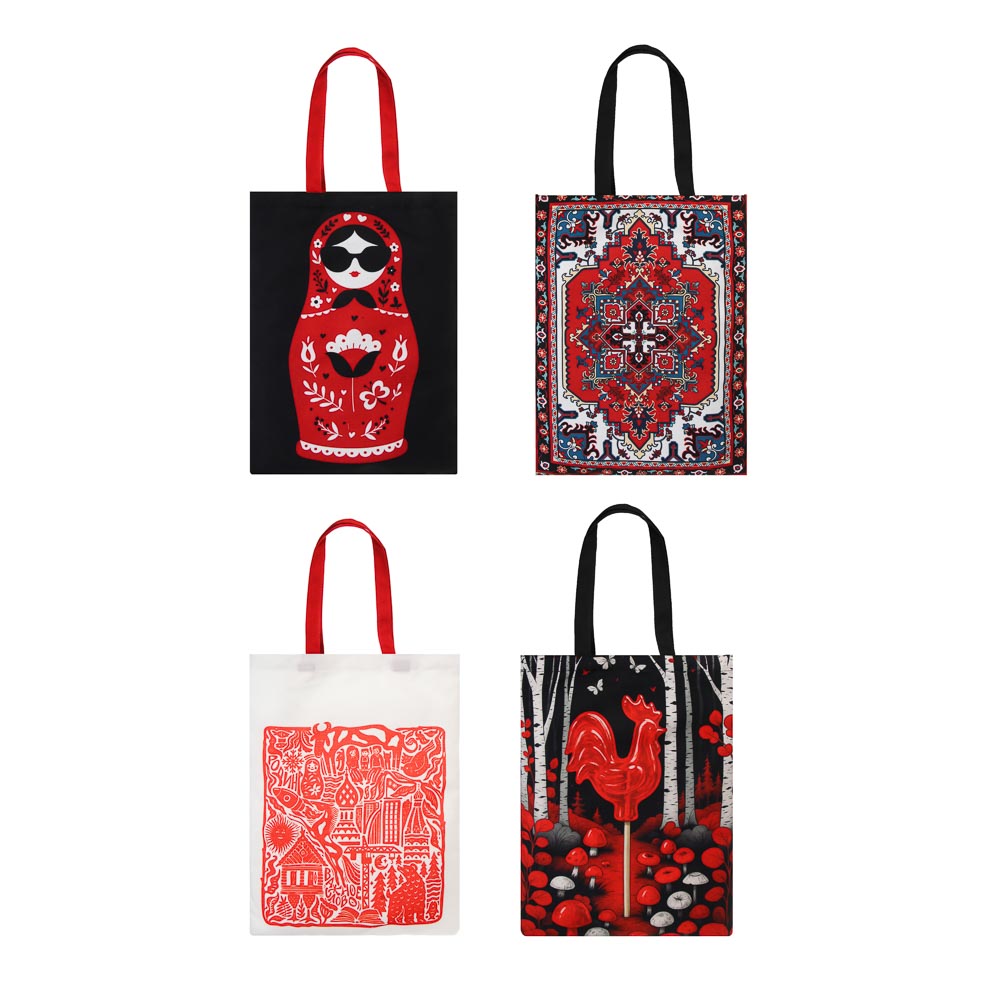 Сумка-шоппер ЮНИLOOK Ностальгия, 32х44 см, полиэстер, 4 дизайна - #1