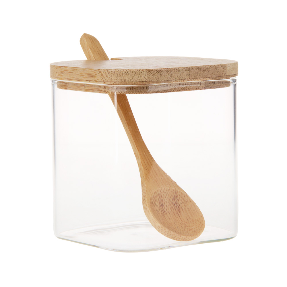 VETTA ЭКО Набор банок для хранения с ложкой, 9х8х8см, стекло, бамбук - #4