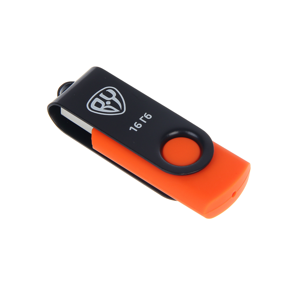 Флеш-карта USB2.0 BY 16Гб, 6 класс, матовое покрытие, блистер, пластик, черный/желтый - #1