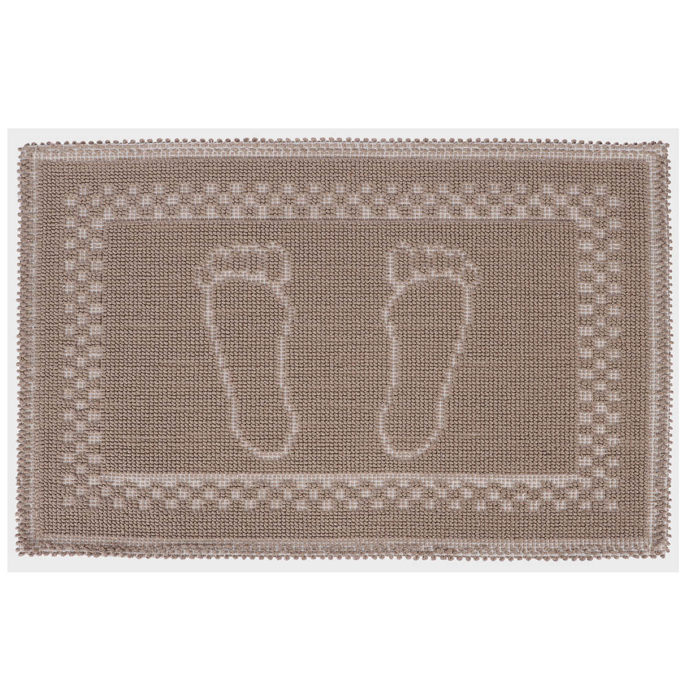 Коврик петельный, хлопок, 60x40см, одинарный, бежевый - #5