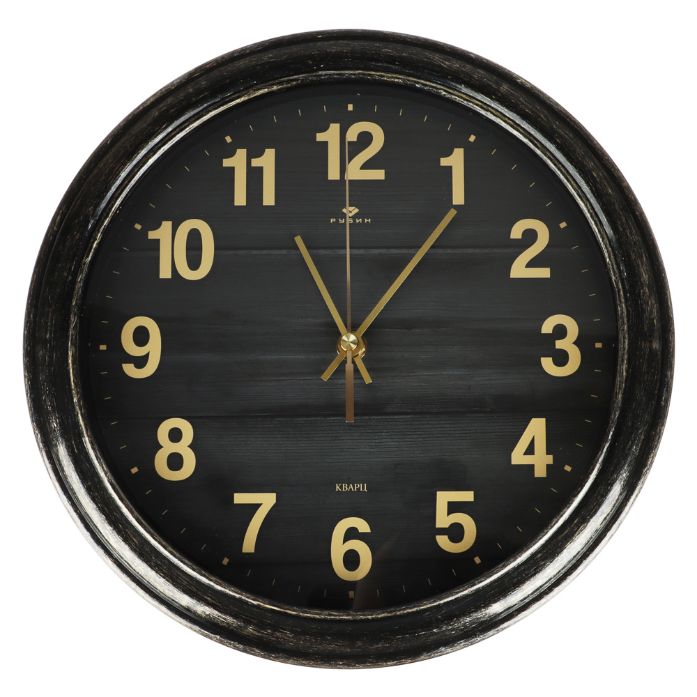 Часы настенные Ladecor chrono "Эко", корпус черный с патиной - #1