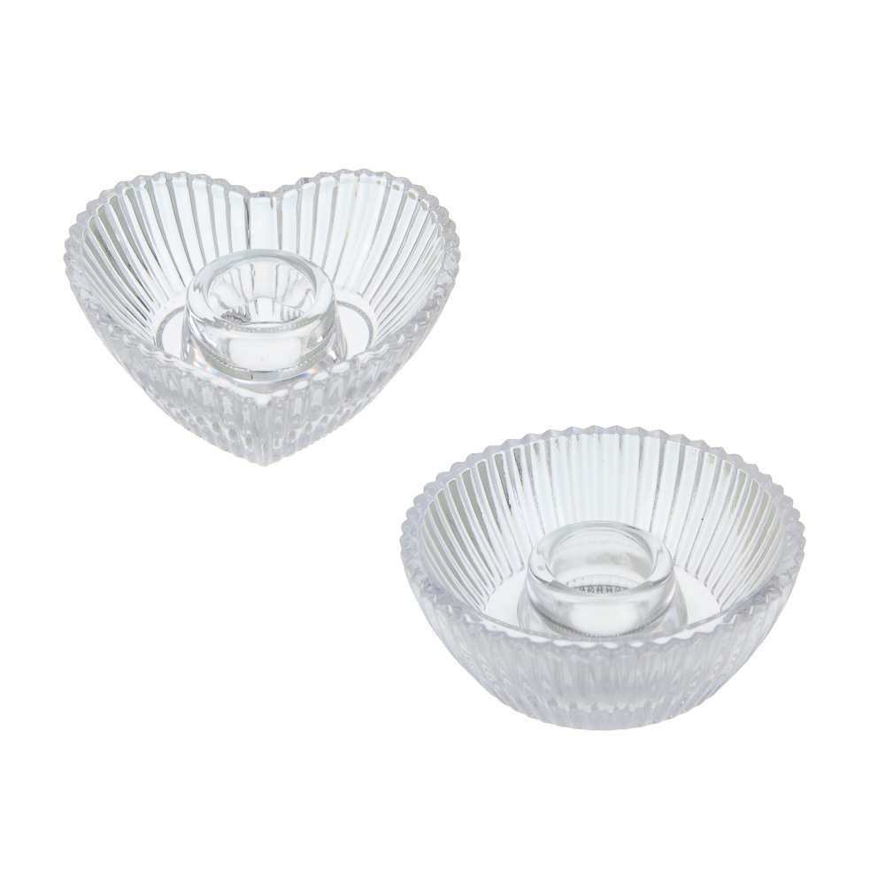 Подсвечник тм LADECOR стеклянный, 8,5x8,5x3,5 см, 2 формы - #1