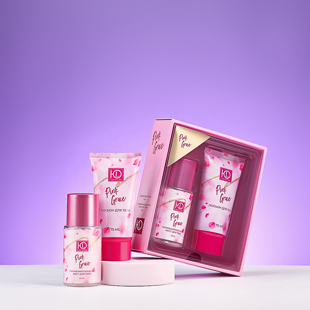 ЮL Набор парфюмированный "Pink Grace" (лосьон для тела 75 мл + мист для тела 85 мл) - #14