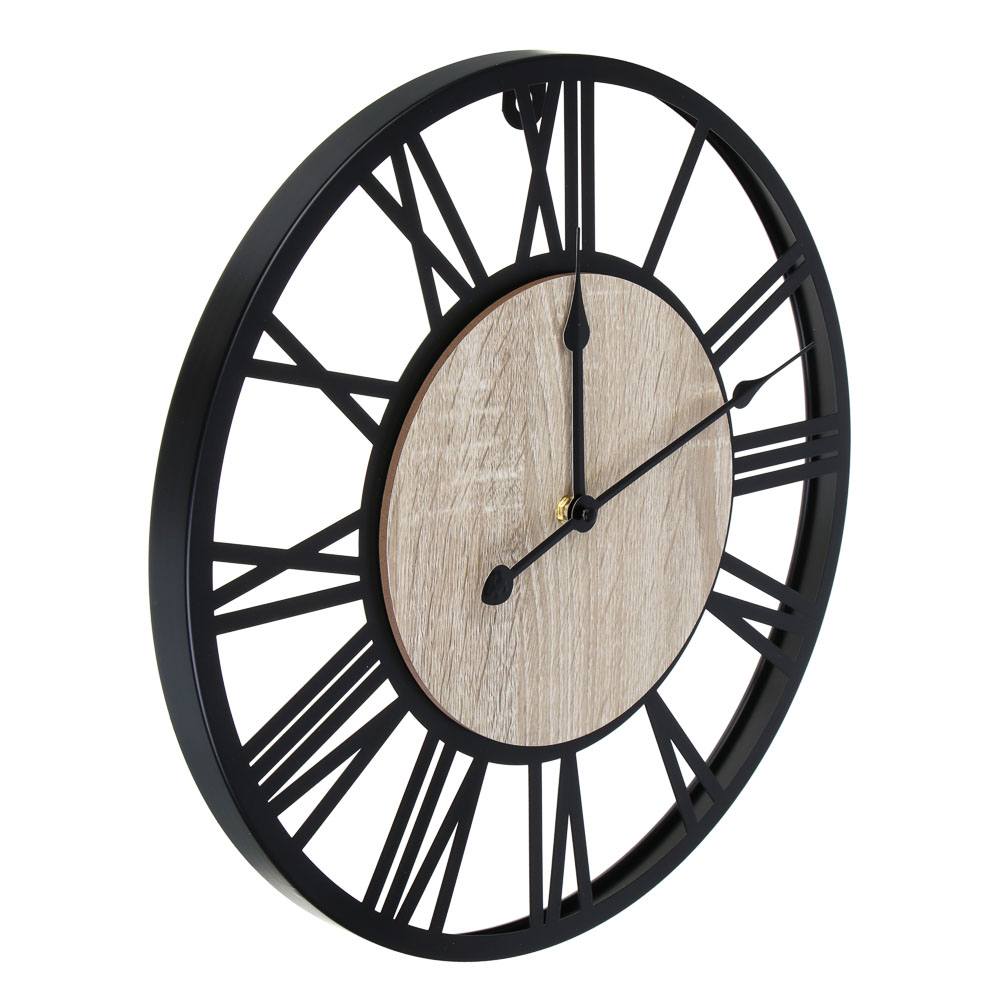 LADECOR CHRONO Часы настенные, круглые, 40x40x3,5 см, металл, МДФ, цвет черный - #2