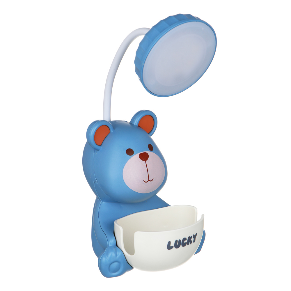 Светильник LED 3 в 1 "Мишка", подст. для тел. и ручек, точилка с конт., ABS, 10х10х24,5см,USB, 3диз. - #2