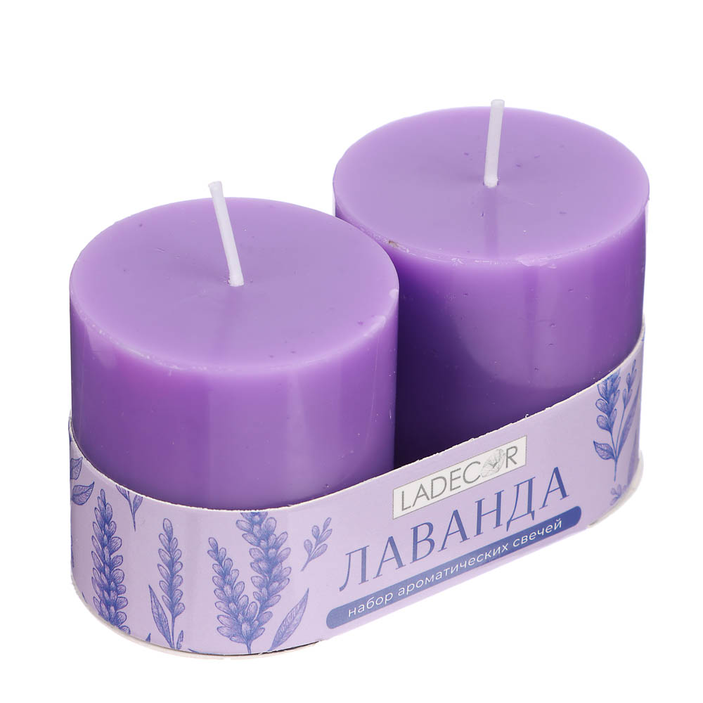 LADECOR Набор свечей, 2 шт, 5x5 см, парафин, 6 цветов - #15
