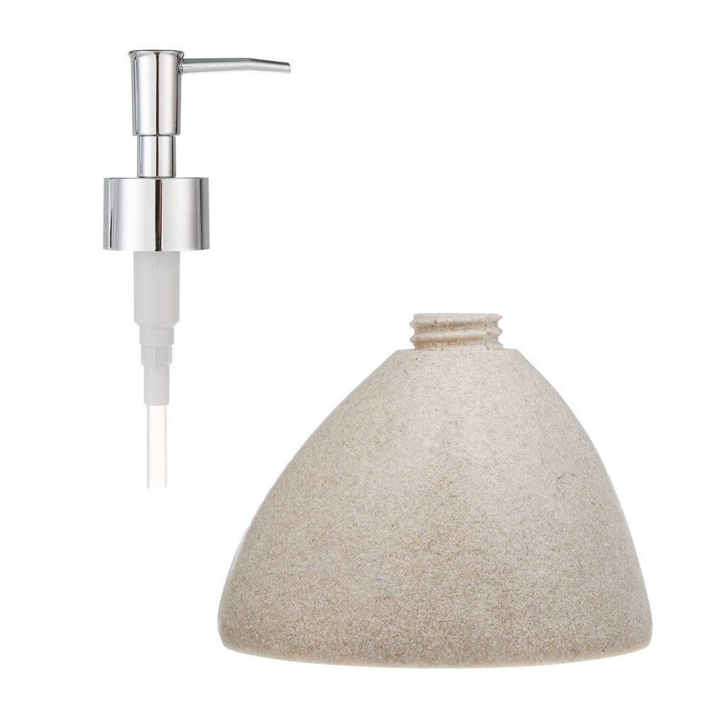 Диспенсер для жидкого мыла тм VETTA Дюна, 300мл, смола (полирезин), бежевый, 13x8x15,5см - #4