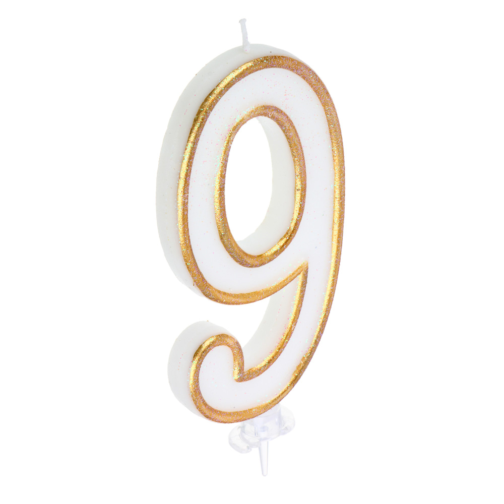 FNtastic Свеча для торта, цифра, гигант, 13 см, цвет золотой с глиттером, (0-9) - #2