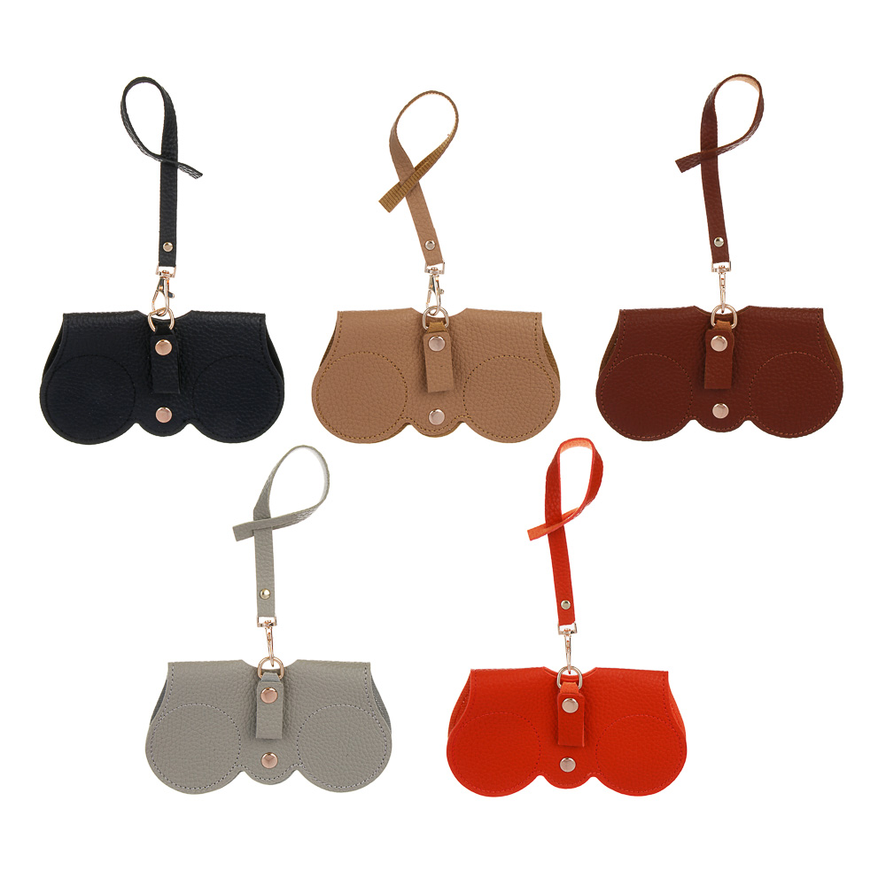 ЮL Футляр для очков на кнопке с подвесом, ПУ, 14,5х8см, 5 цветов - #1