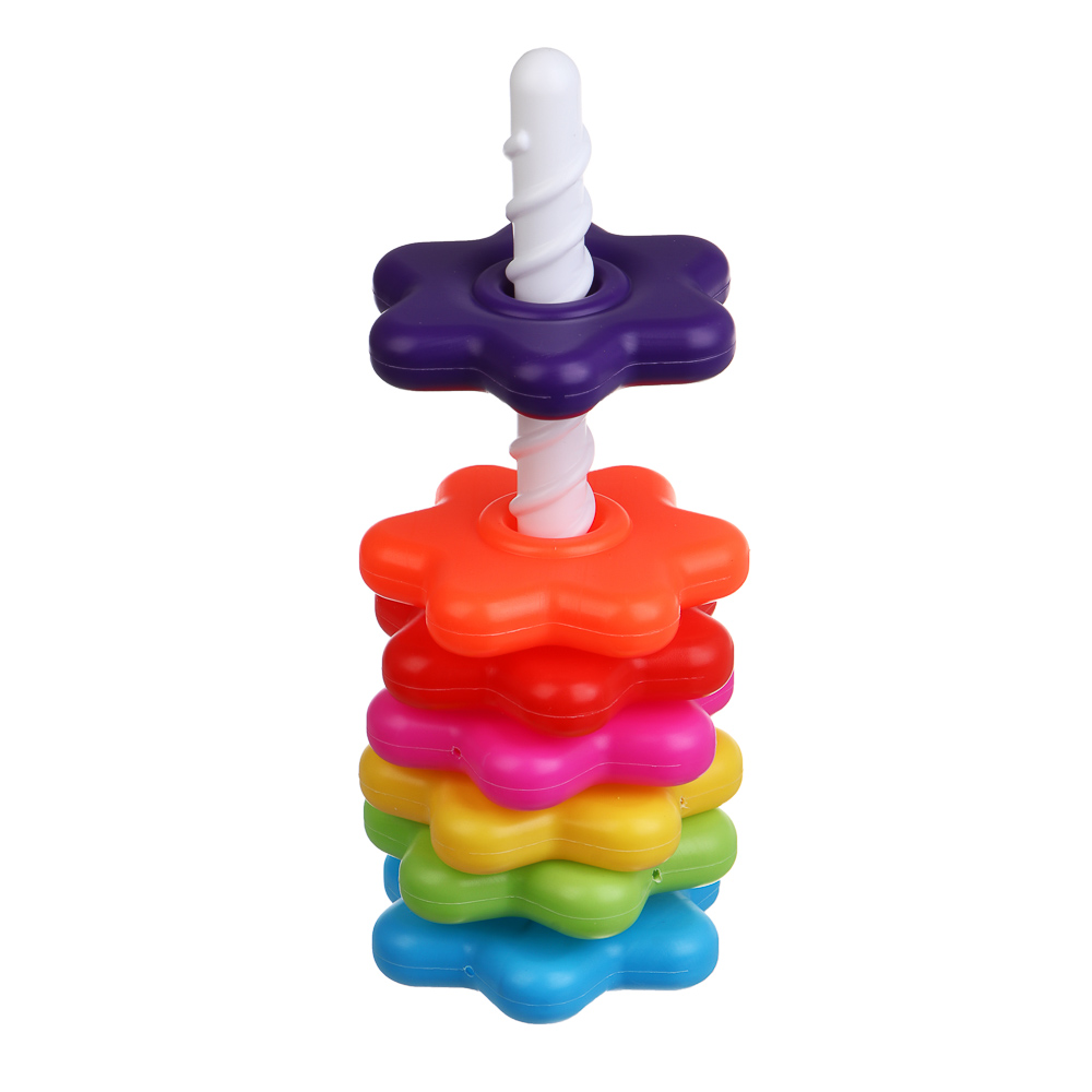 Развивающая игрушка пирамидка "Шестерёнки" 8 деталей, PE, 12х12х28см - #5