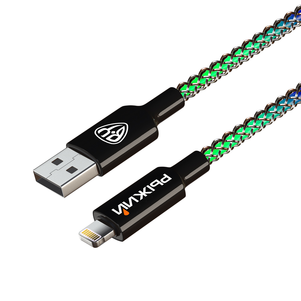 BY Рыжий Кабель для зарядки MAGIC LIGHT iP, 1м, Быстрая зарядка 2.4А, 12W, подсветка - #4