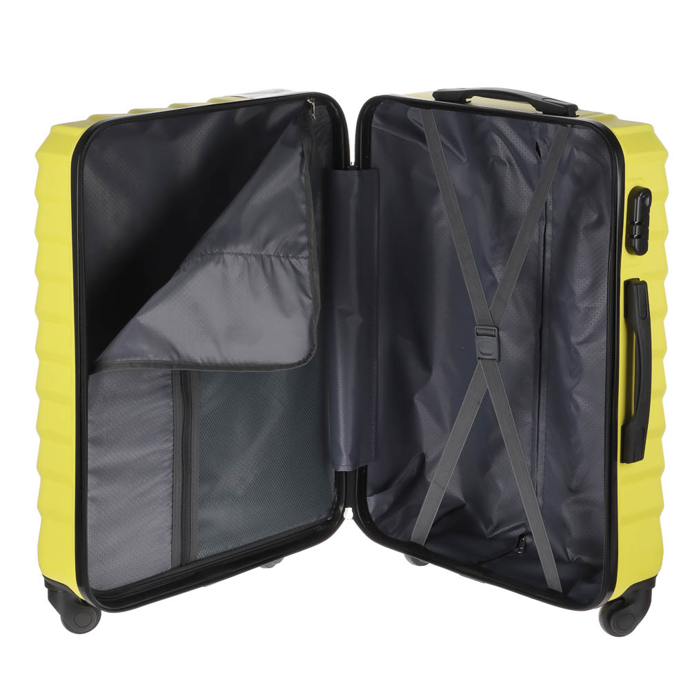 Комплект из 2 чемоданов S+М, ABS пластик, 67х43х26 см, желтый - #5
