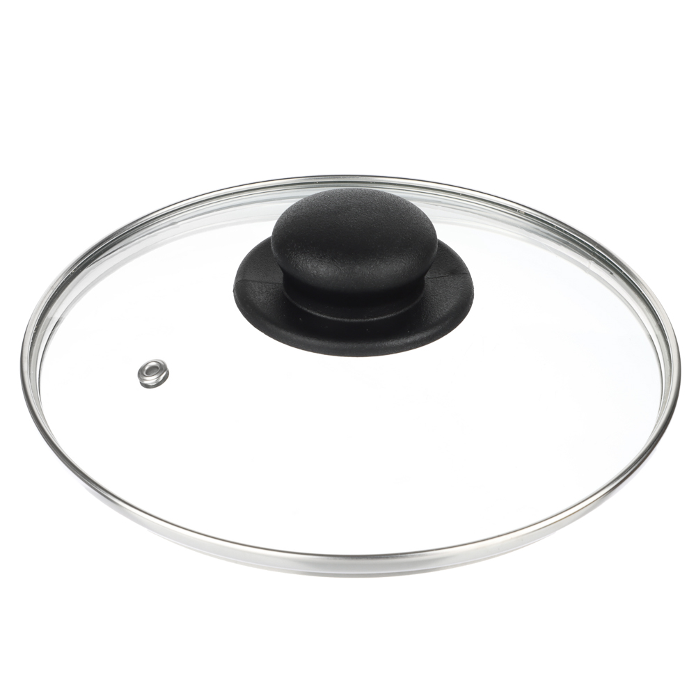 Крышка для сковороды стеклянная с металлическим ободком, 20 см - #1