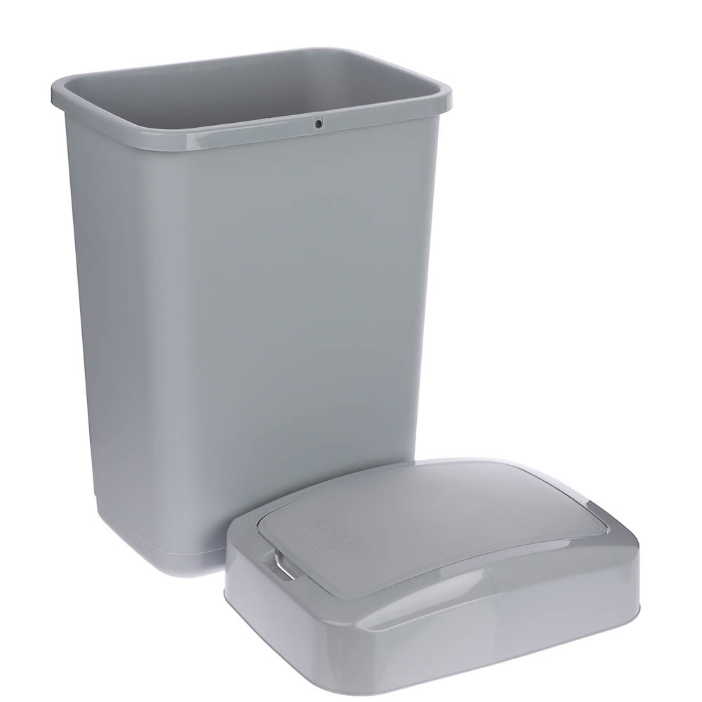Контейнер для мусора Step, 12 л, с крышкой-клапаном, полипропилен, серый - #4