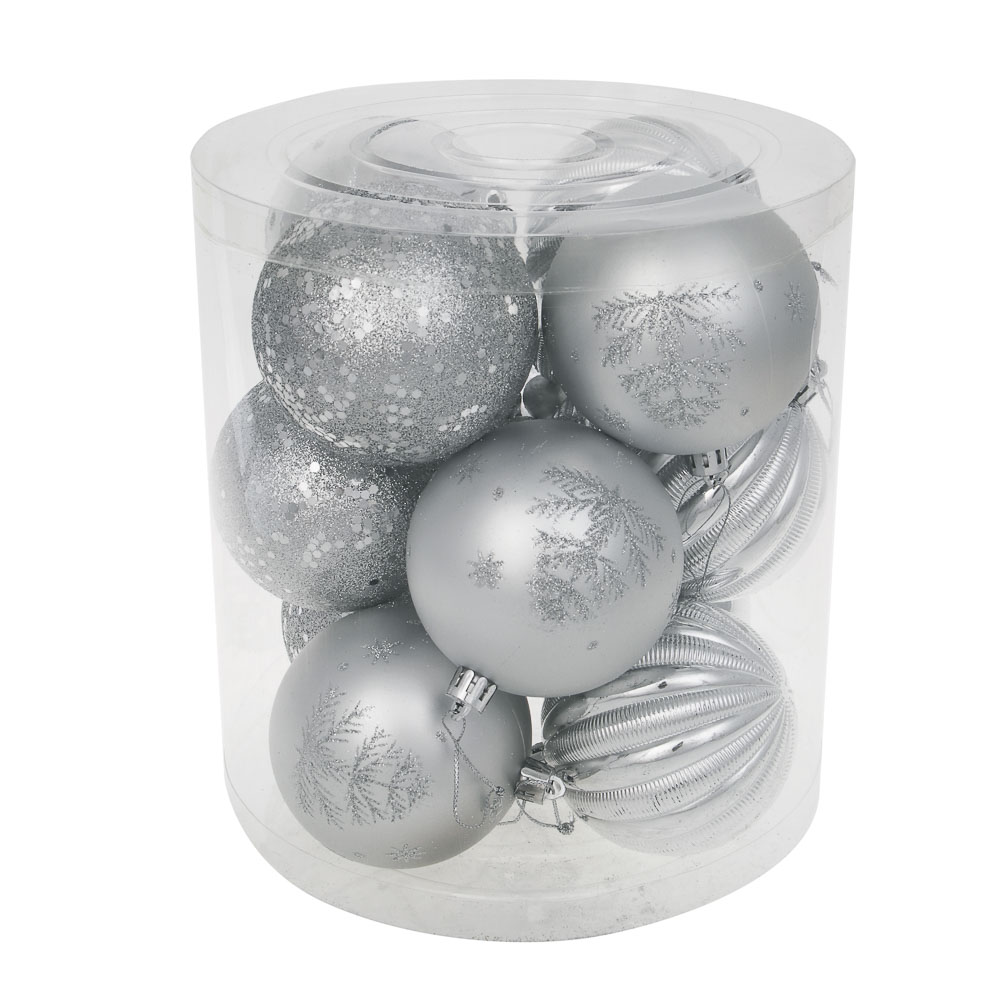 СНОУ БУМ Набор шаров 8см, 12шт, серебро, 26-204 - #4