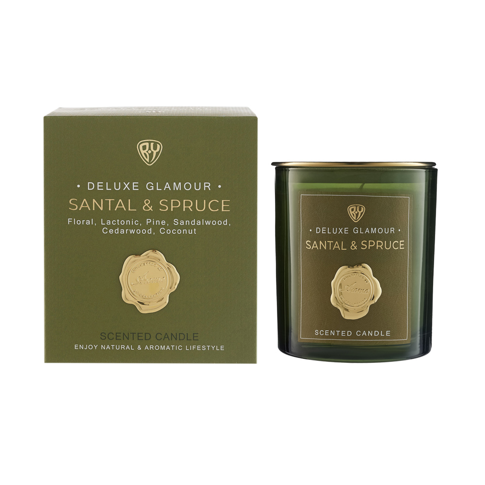 BY Свеча ароматизированная Deluxe Glamour, 200гр. Santal & Spruce - #1