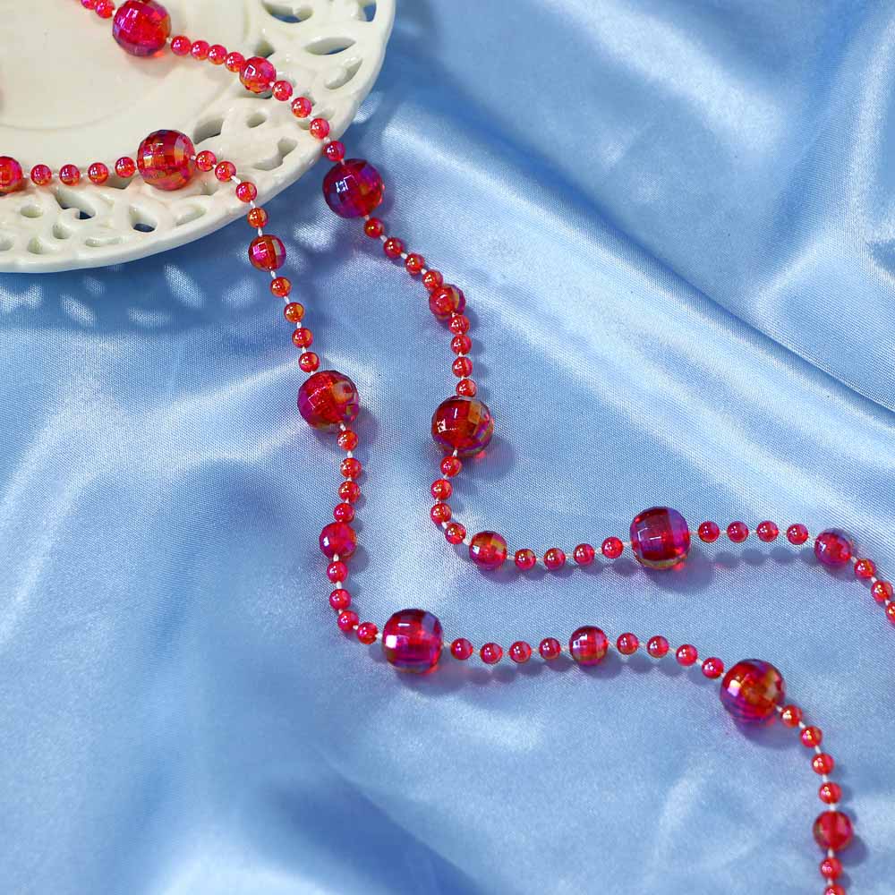 СНОУ БУМ Бусы декоративные 1,4x270 см, красный, 26-474 - #4