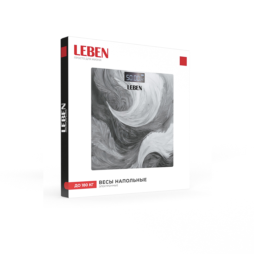 LEBEN Весы напольные электронные "Grey", ЖК-дисплей, макс. нагр.до 180кг - #2