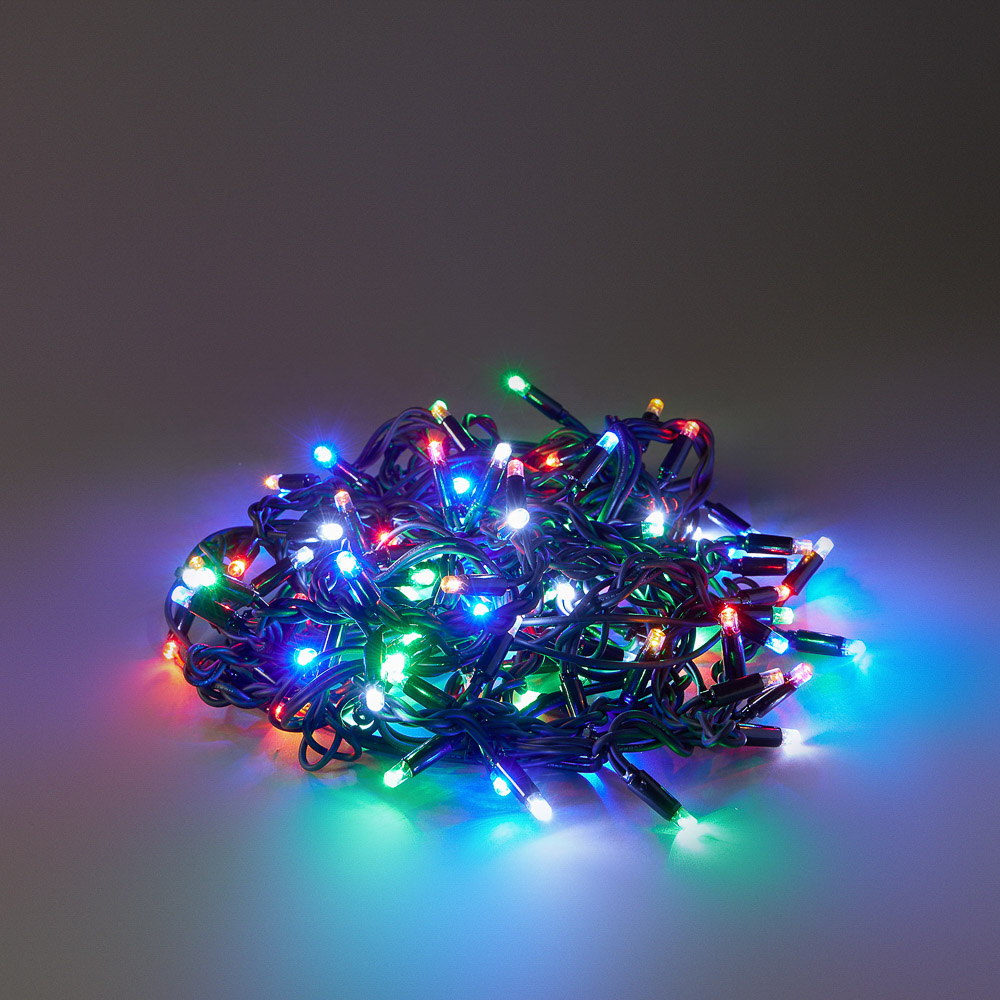BY Гирлянда эл. бахрома уличн, 3х0,5 м, 100LED, новый мульти,мерцание, ПВХ черный, коннект, 220В - #8