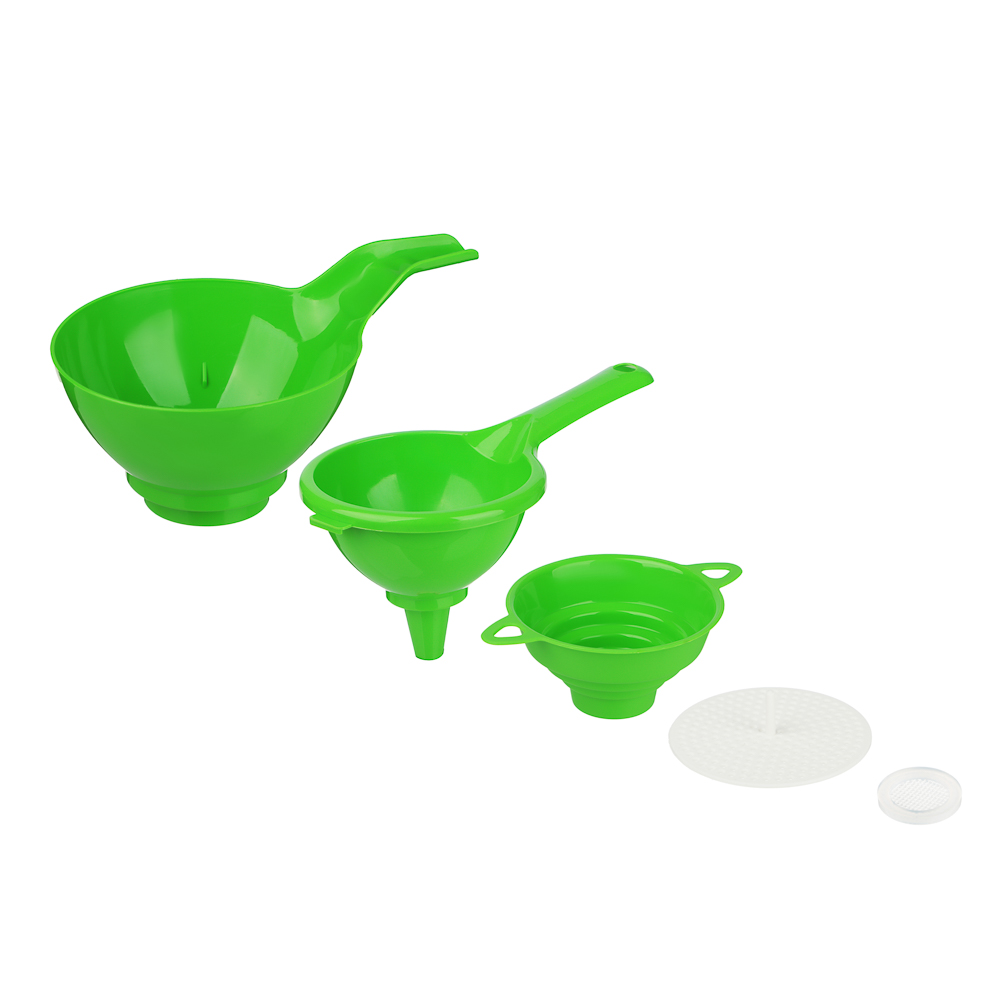 Набор 5 предметов: воронка на 4 диаметра; воронки широкое и узкое горло; ситечки малое и большое - #1