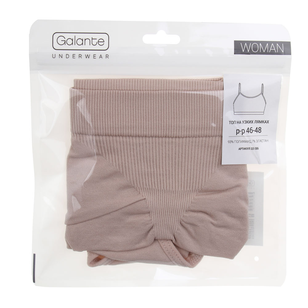 GALANTE Топ на узких лямках, р.46-48, 93%полиамид, 7% эластан, бежевый, НБ25-20 - #4