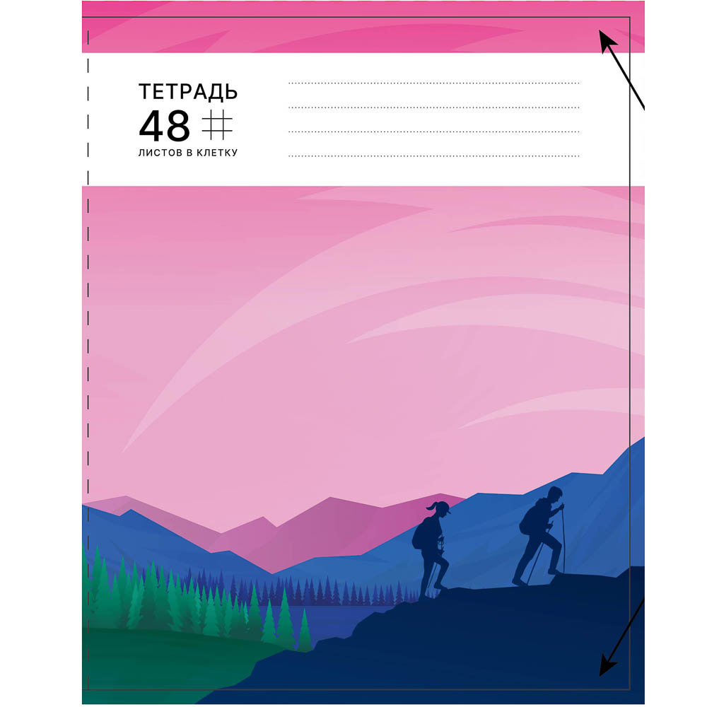 Тетрадь 48л. СlipStudio А5, в клетку, БЕЛЫЕ ЛИСТЫ, обложка картон 190 гр/м2, скрепка, 5 диз. - #5