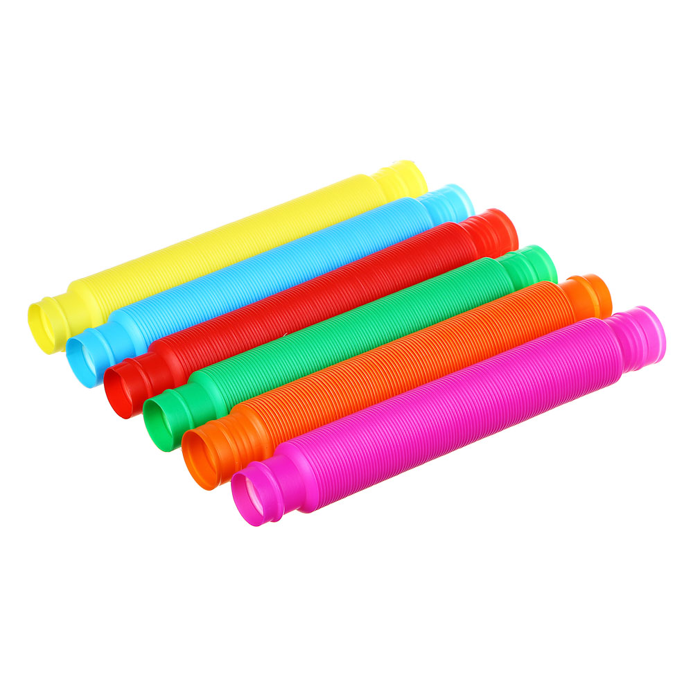 ИГРОЛЕНД Игрушка развивающая "Трубочки-гармошки", PP, PE, 14х30см, 6 цветов - #2