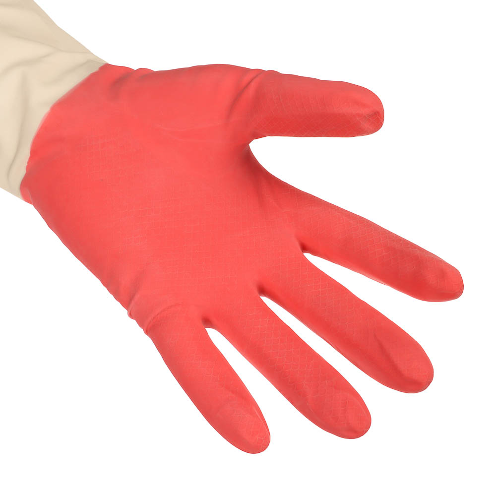 Перчатки хозяйственные тм Archdale, прочные,красно-белые в инд. упак. р.М - #4