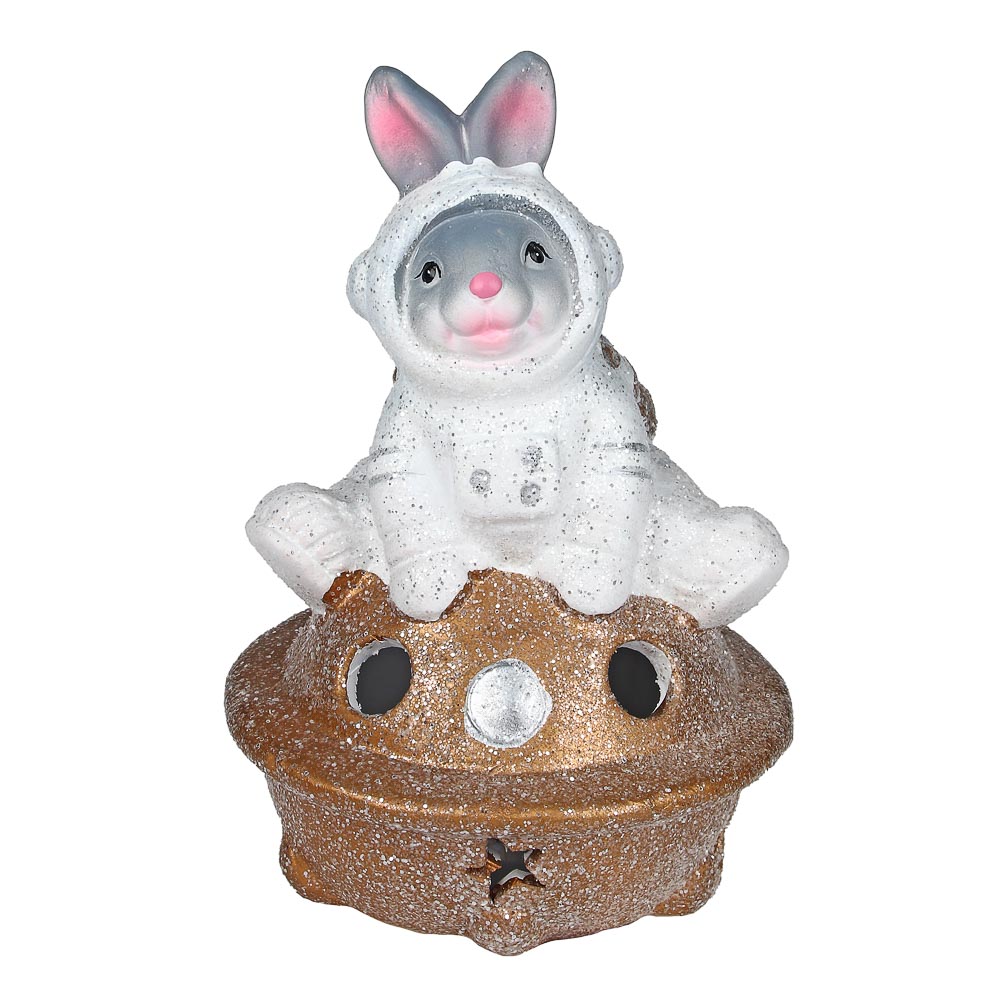 СНОУ БУМ Фигурка в виде кролика с подсветкой, керамика, 10,5x9,7x15,8 см, арт 6, 2 вида - #2