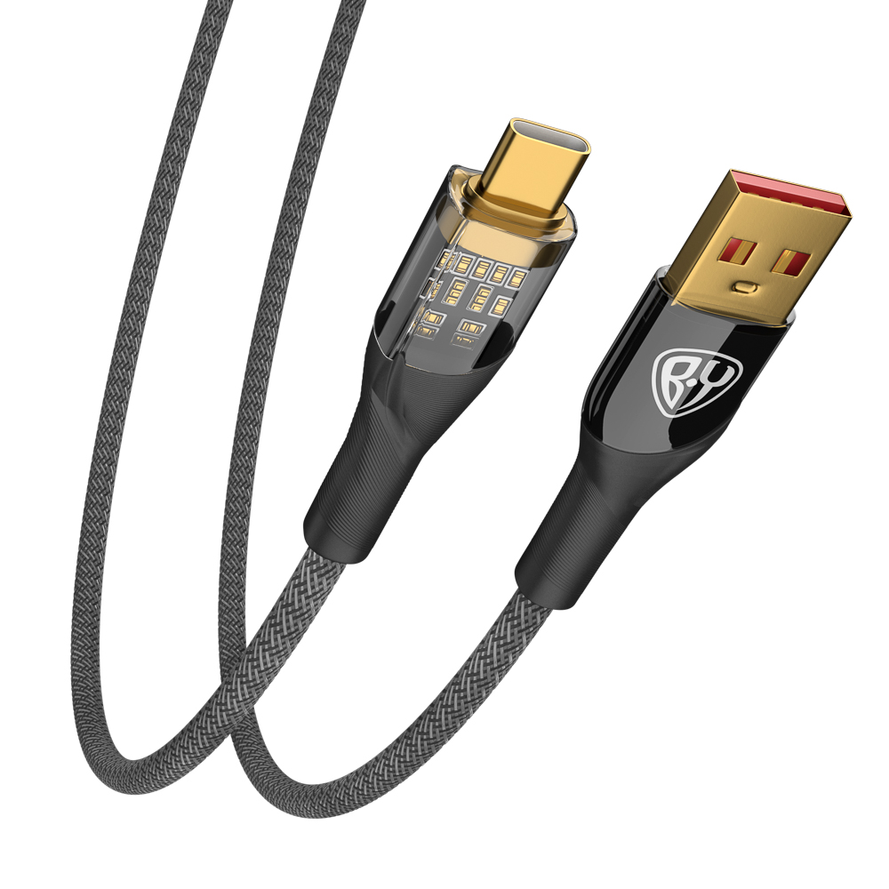 BY Кабель для зарядки Space Cable Techno Type-C, 1 м, 3А, Быстрая зарядка  QC3.0, черный купить с выгодой в Галамарт