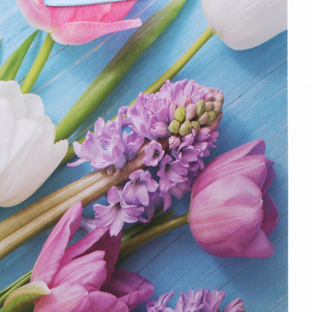 Пакет подарочный бумажный тм LADECOR, L 26x32x10 см, 4 дизайна, тюльпаны - #3