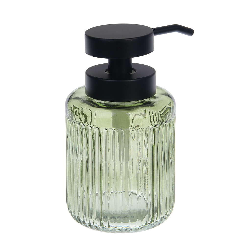 Диспенсер для жидкого мыла тм VETTA Ингрид, 320мл, стекло, зеленый, 8x8x14,5см - #4
