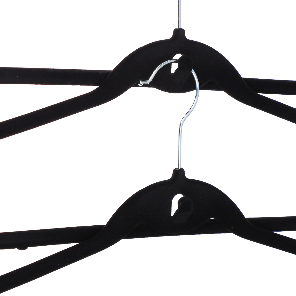 VETTA Набор вешалок для одежды 5шт с крючком для многоярусности, покрытие флок, 45см - #3