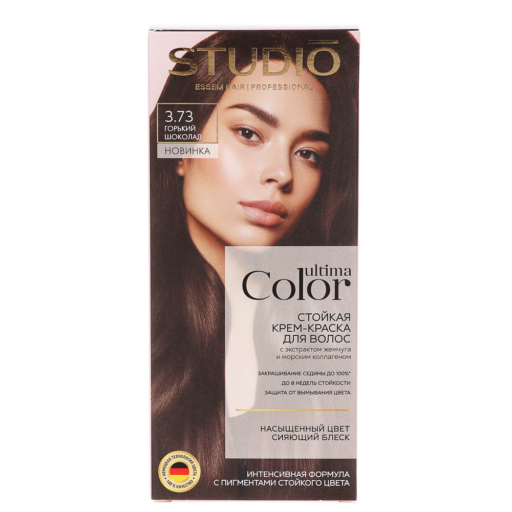 Краска для волос STUDIO Ultima Color 3.73 Горький шоколад,100мл - #1