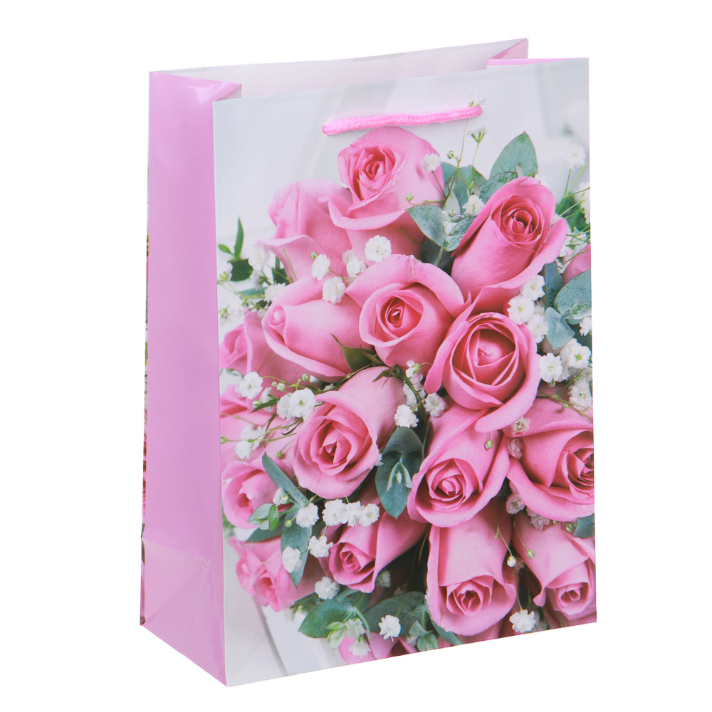 Пакет подарочный "Розовые розы", 4 дизайна - #2