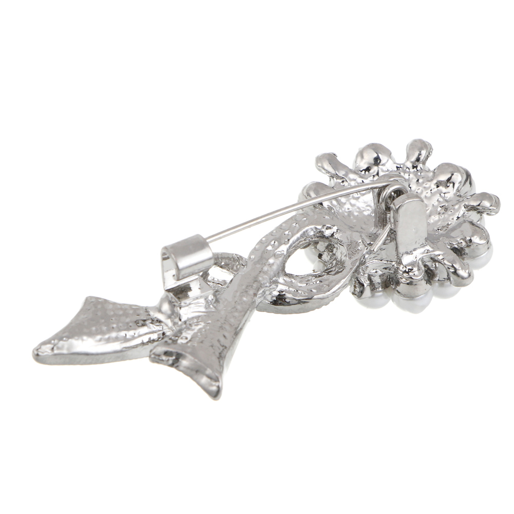 Брошь полумесяц, цветок, сплав, БЖ25-27 - #4