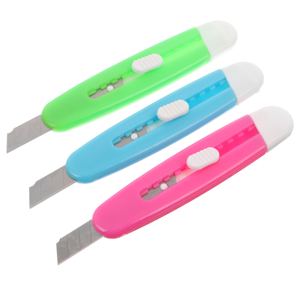 ClipStudio Нож канцелярский малый, 9см, лезвие 9мм, пластик, 3 цвета - #2