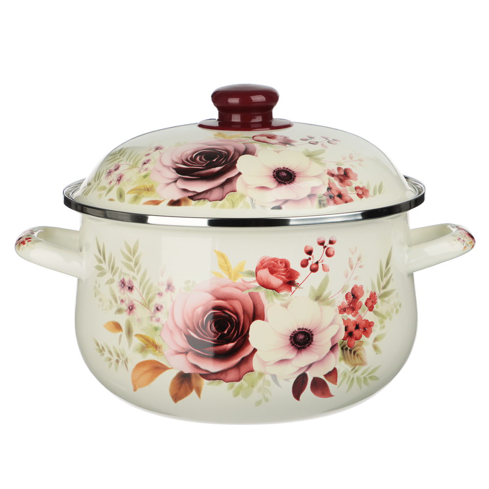 Кастрюля эмалированная VETTA Лаура, 22см, 3,6л, индукция - #1