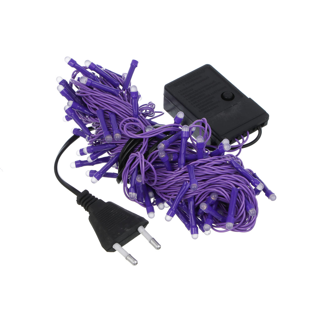СНОУ БУМ Гирлянда эл. вьюн 10м, 100LED, сиреневый, 8 режимов, ПВХ сиреневый, 220В - #2