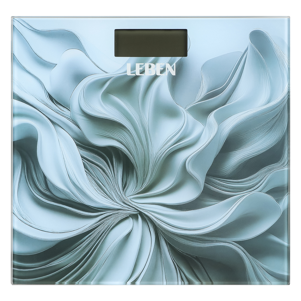 LEBEN Весы напольные электронные "Blue", ЖК-дисплей, макс. нагр.до 180кг, 28х28см - #2