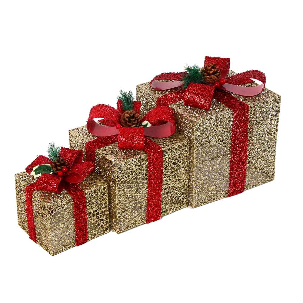 СНОУ БУМ Подарок, 60 LED, шампань, постоянное свечение, 3 шт в наборе - #1