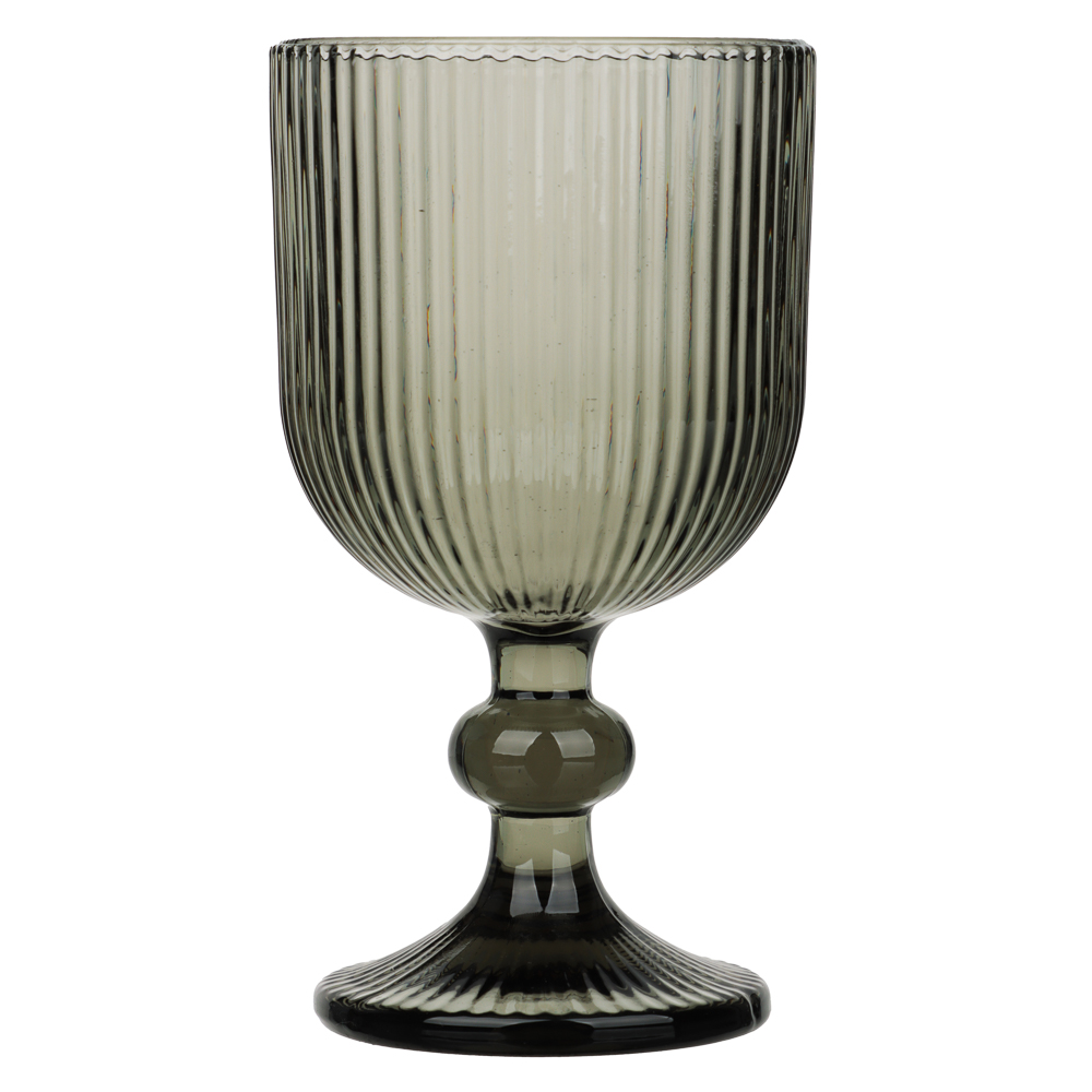 MILLIMI Бокал для вина Грея, 240мл, стекло, серый, рифленый - #1