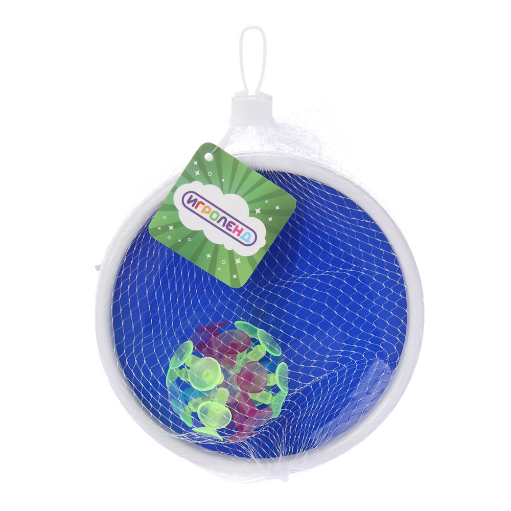 Набор поймай мяч, детский, ИГРОЛЕНД, (2 тарелки, мяч на присосках), d14,5 см, PP - #6