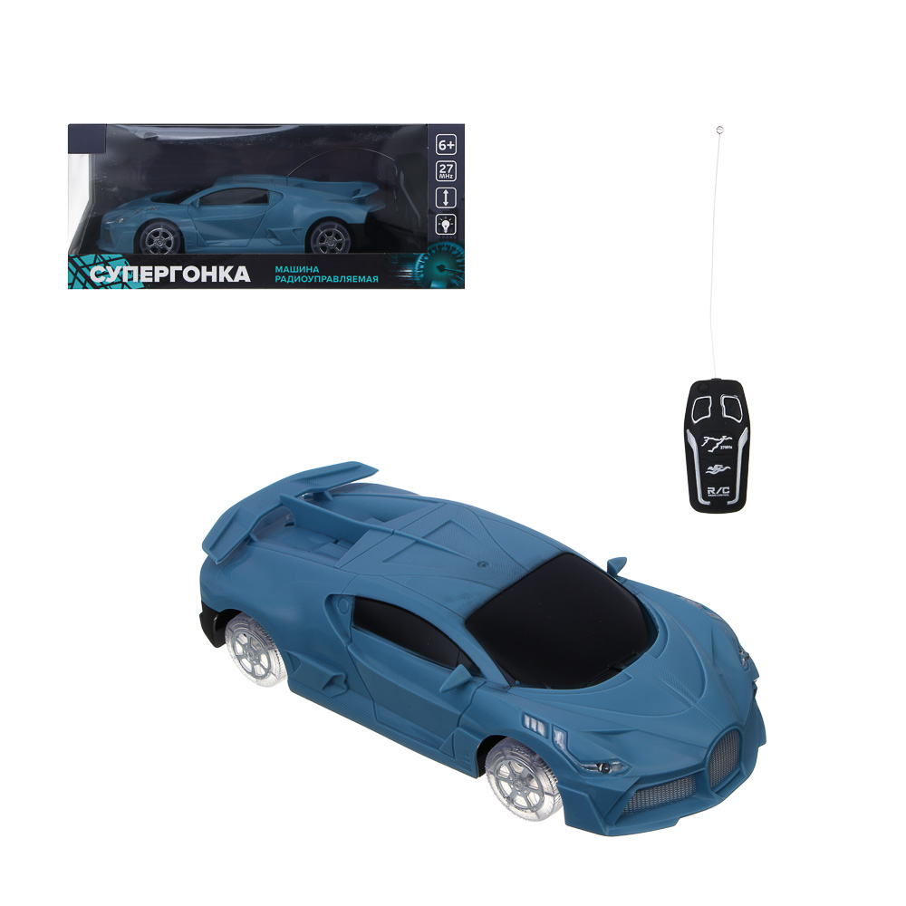 ИГРОЛЕНД Машина радиоуправляемая "Супергонка", 2х кан., светятся колеса, ABS,PP, 26х12х11 см, 2 диз - #1