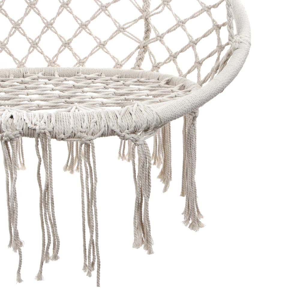 Кресло подвесное плетеное круглое тм INBLOOM, d=60/80см, хлопок, сталь - #4