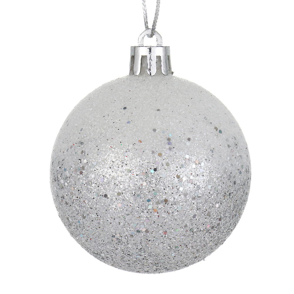 СНОУ БУМ Набор шаров 6 см, 6 шт, серебро-белый, подвес, 26-136 - #2