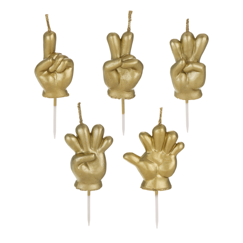 Свеча для торта тм Fntastic 5 см, форма пальцев, парафин, 5 дизайнов - #1