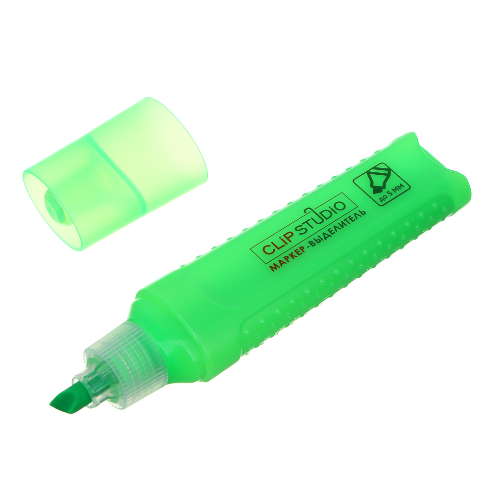 ClipStudio Маркер-выделитель зеленый, плоский корпус, скошенный наконечник - #3