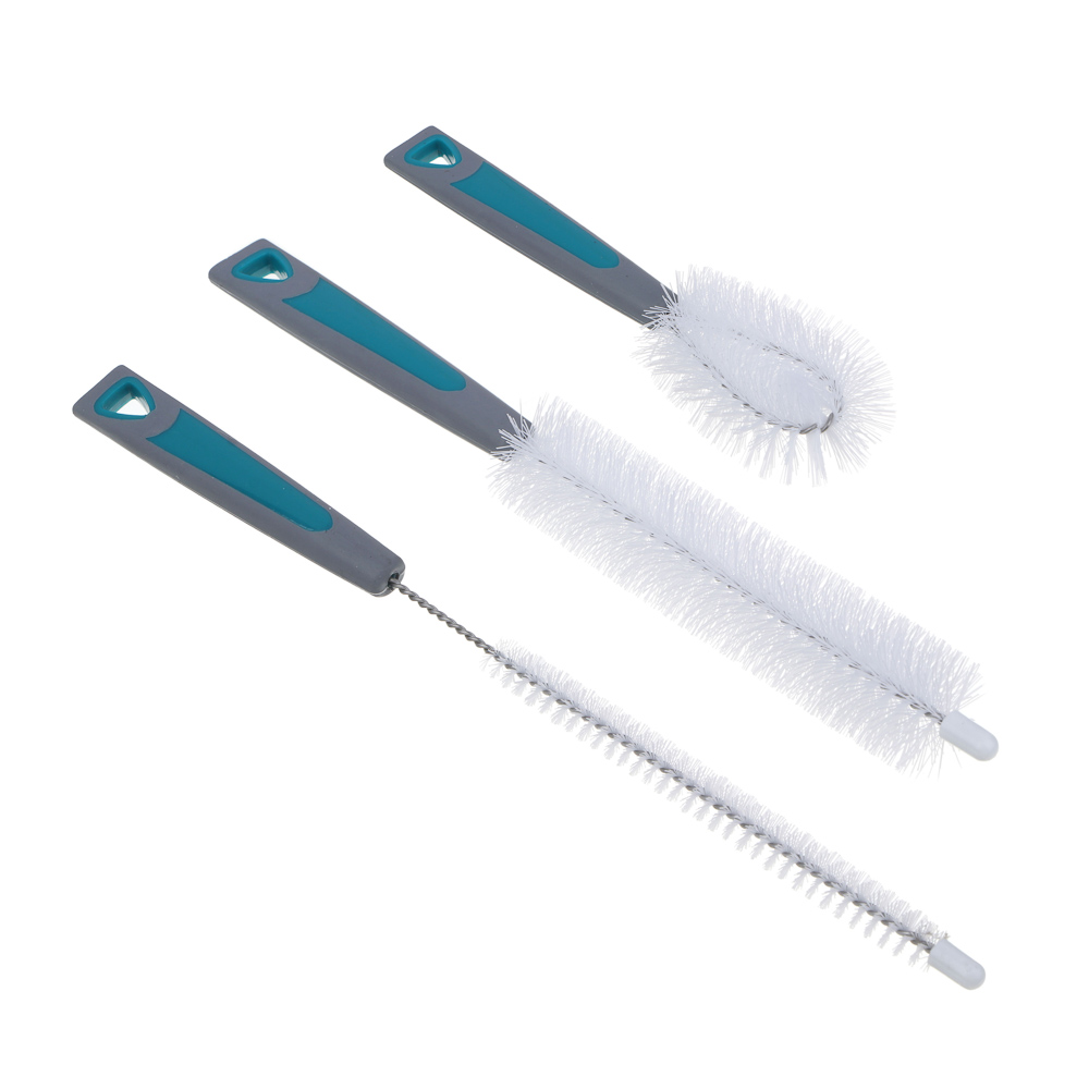 VETTA Набор из 3 щеток, полипропилен, щетка: 28,5х1 см, сред.щетка: 25,5х3 см, круг.щетка: 17,5х5 см - #1