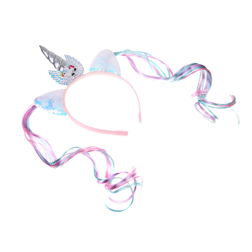 СНОУ БУМ Ободок "Единорог", диаметр 11,5см, пластик, полиэстер - #3